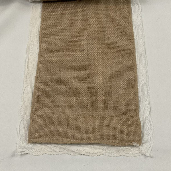 Burlap Lace Table Runner 12" x 108"