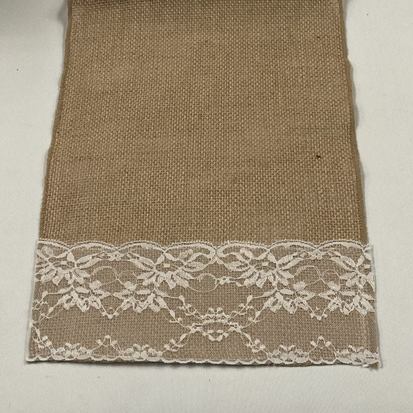 Burlap Lace Table Runner 12" x 72"