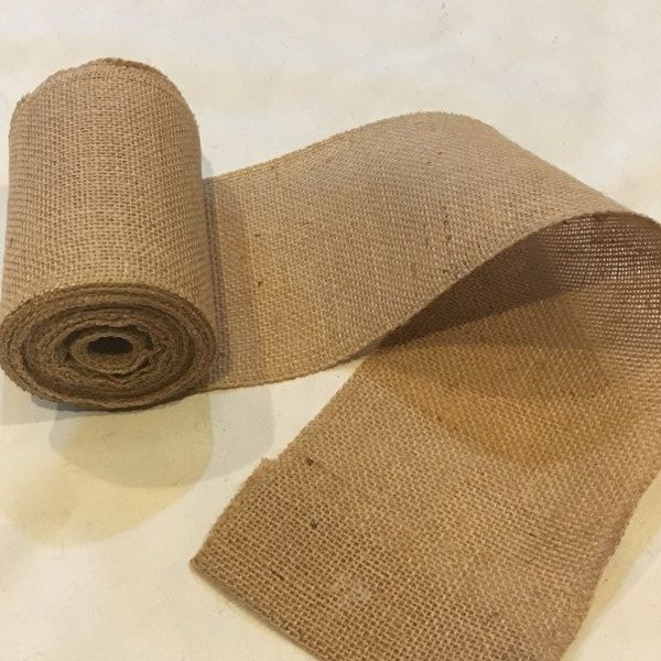 6 inch natural burlap ribbon