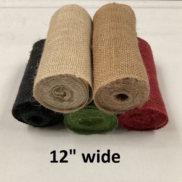 12 inch burlap ribbon - Assorted Colors Green Black Red Natural Ivory –