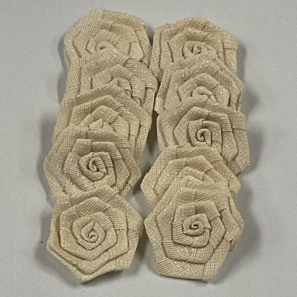 Burlap White Rose Flower