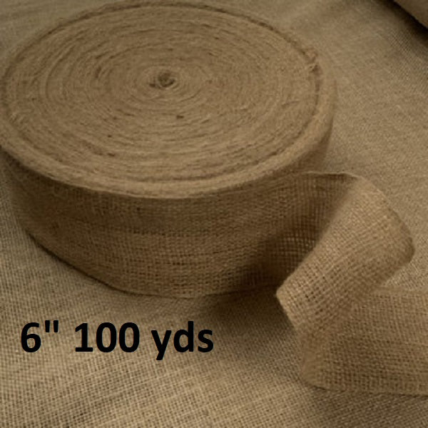 6 Inch 10 oz Burlap Roll 100 yards