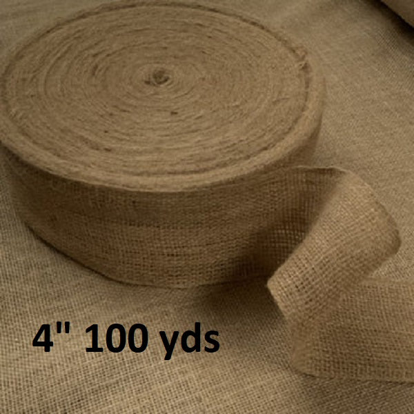 4 Inch 10 oz Burlap Roll 100 yards