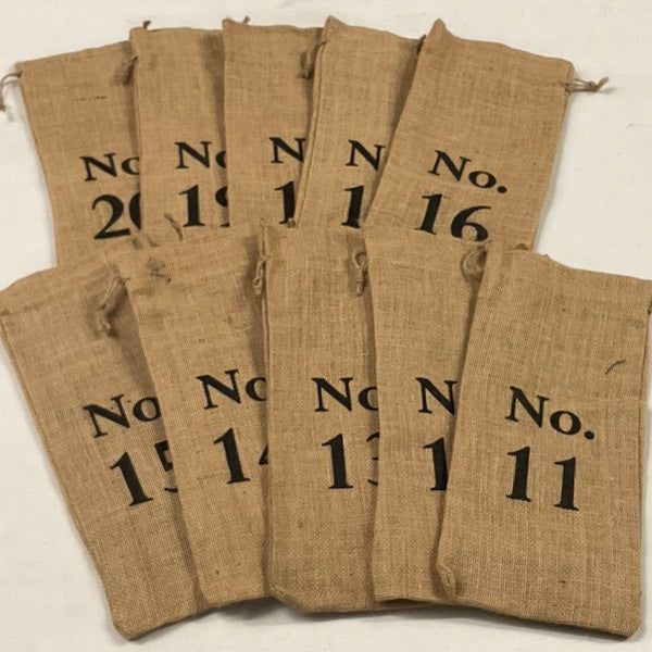 Burlap Wine Bags - Numbered 21-30