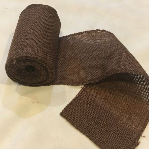 5 inch brown burlap ribbon