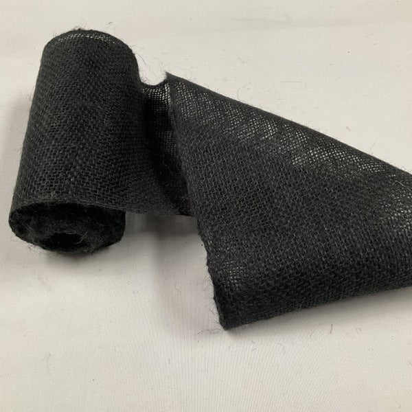 12 inch Black burlap ribbon