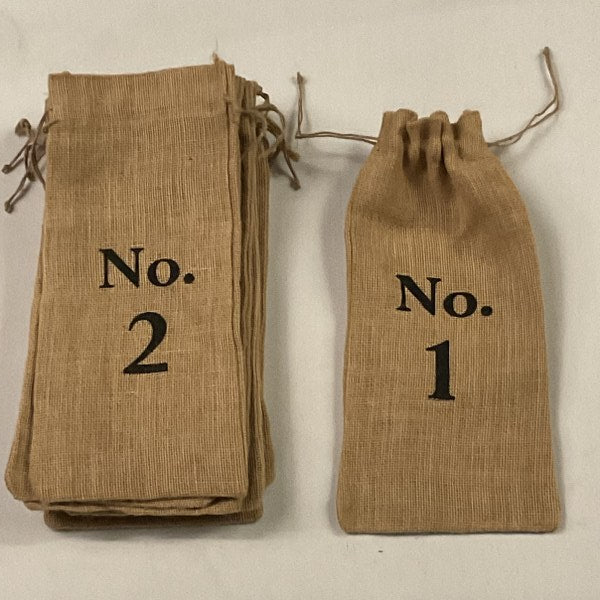 Burlap Wine Bags - Numbered 1-10