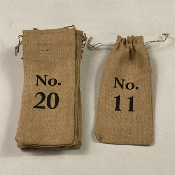 Burlap Wine Bags - Numbered 21-30