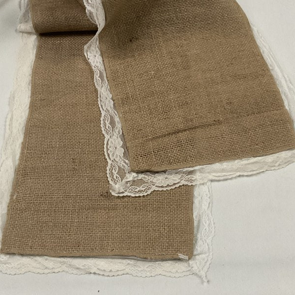 Burlap Lace Table Runner 12" x 108"