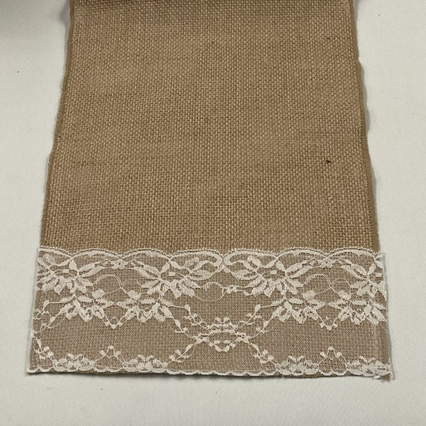 Burlap Lace Table Runner 12" x 72"