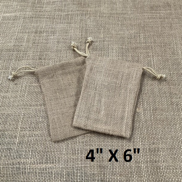 4x6 10 oz Burlap Bag with Drawstring