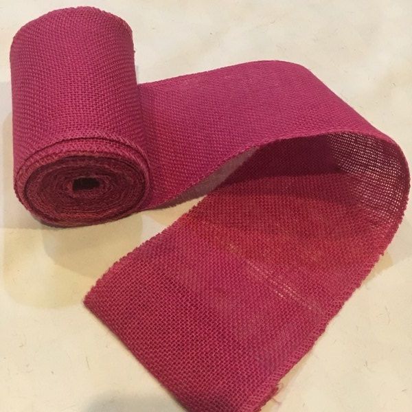 6 inch Pink burlap ribbon