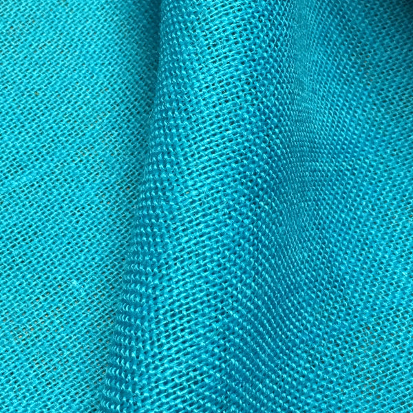 60 inch Turquoise Blue Burlap Fabric 11 oz