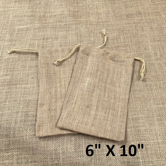 6x10 10 oz Burlap Bag with Drawstring