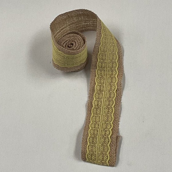 Burlap Yellow Lace Ribbon