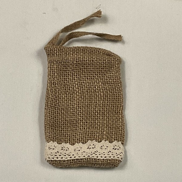 4 x 6 10 oz Burlap Lace Bag with Drawstring