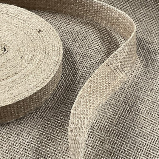 1 inch No Stripe Burlap Jute Webbing