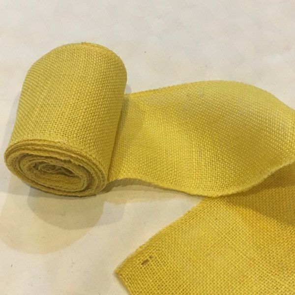 5 inch yellow burlap ribbon