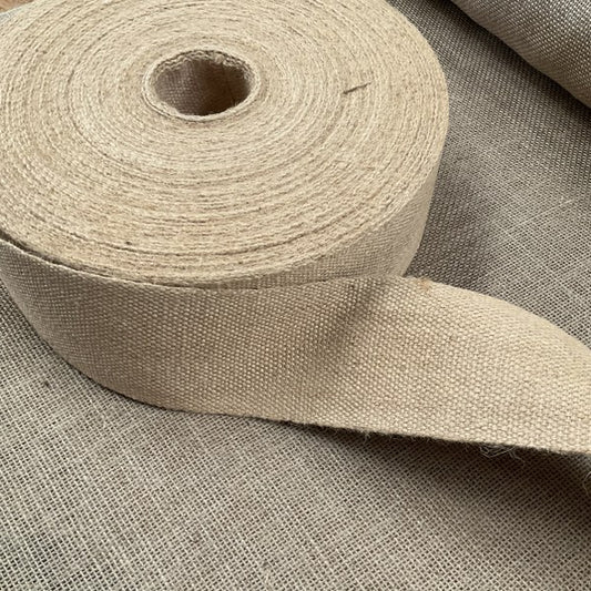 3.5 inch No Stripe Burlap Jute Webbing 11 lb